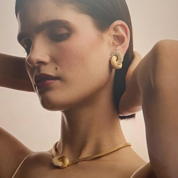 RARE 1980’s Vintage Christian Dior Love Knot Necklace & Earrings - Picture 1 of 10